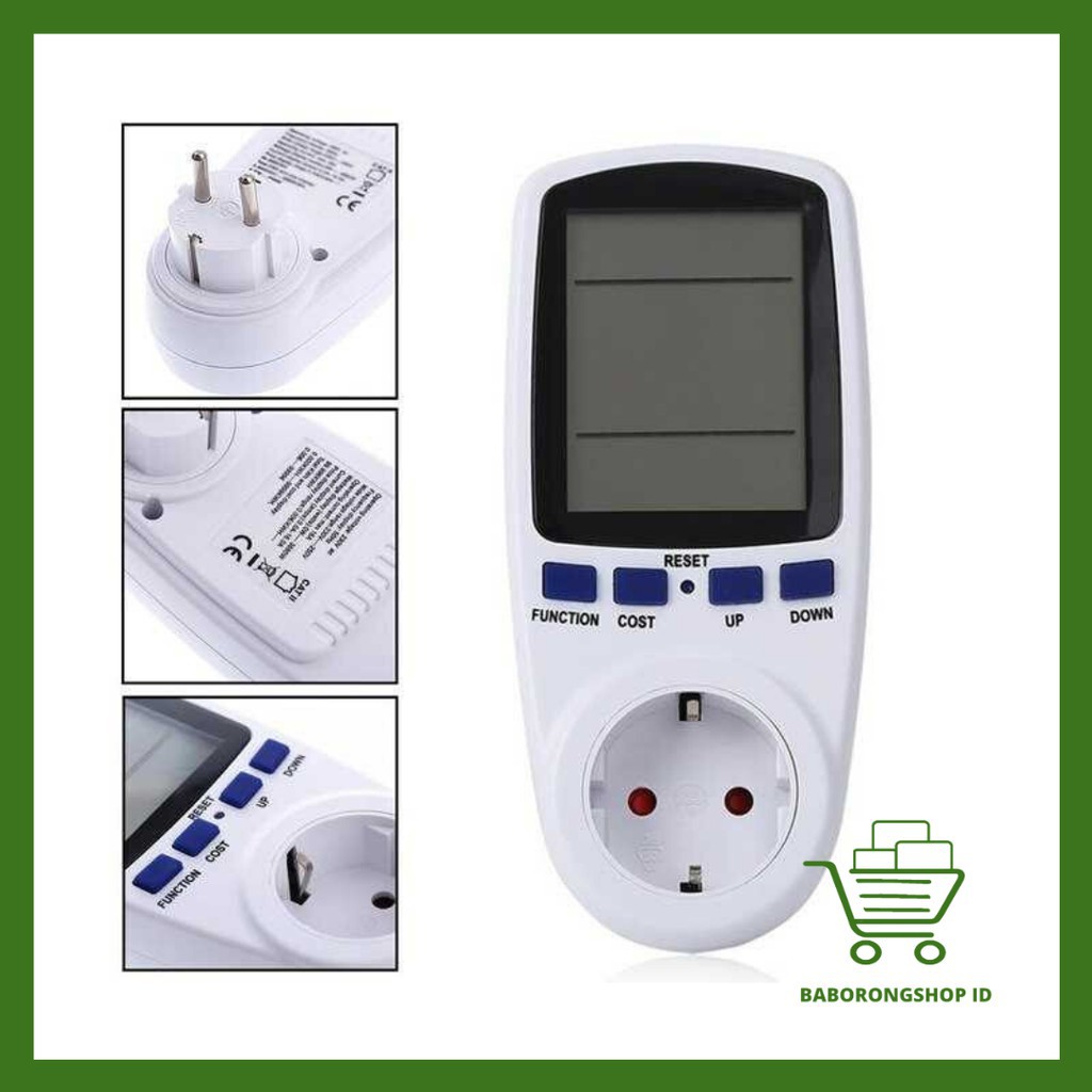 Taffware kWh Meter Pengukur Biaya Lisrik Rumah Multifungsi KWE-PM01 White Grab Medan