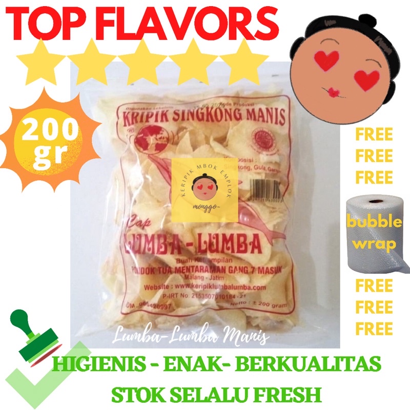 

KERIPIK SINGKONG LUMBA-LUMBA MANIS KECIL 200 GR