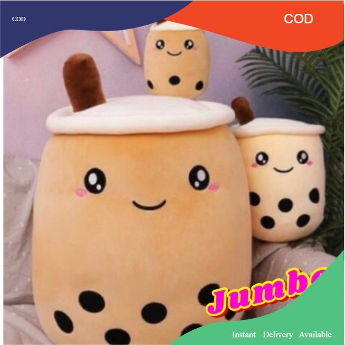 PROMO Boneka bantal boba milk tea brown sugar JUMBO BONEKA Boneka Boba Bubble Milk Tea Brown Sugar B