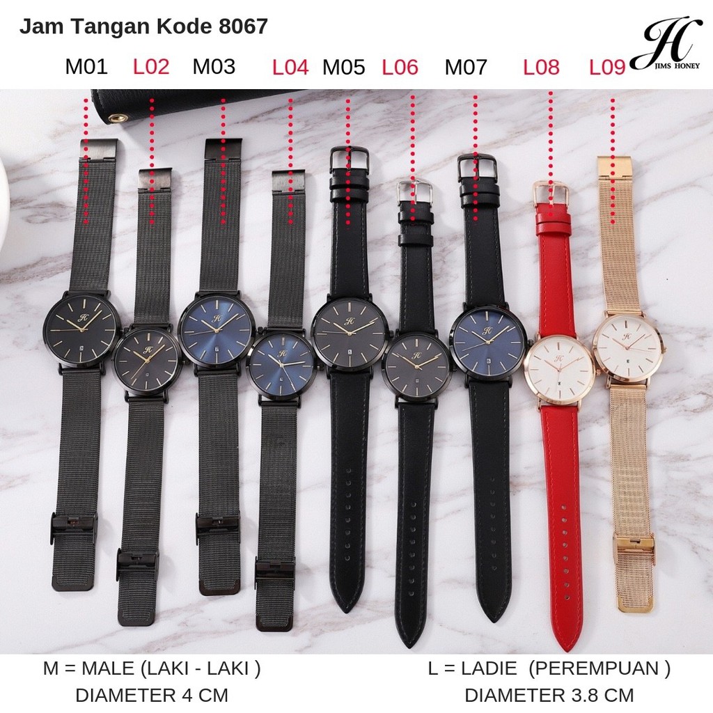 Jam Tangan 8067L Impor dan Elegant untuk Wanita Jims Honey - Female