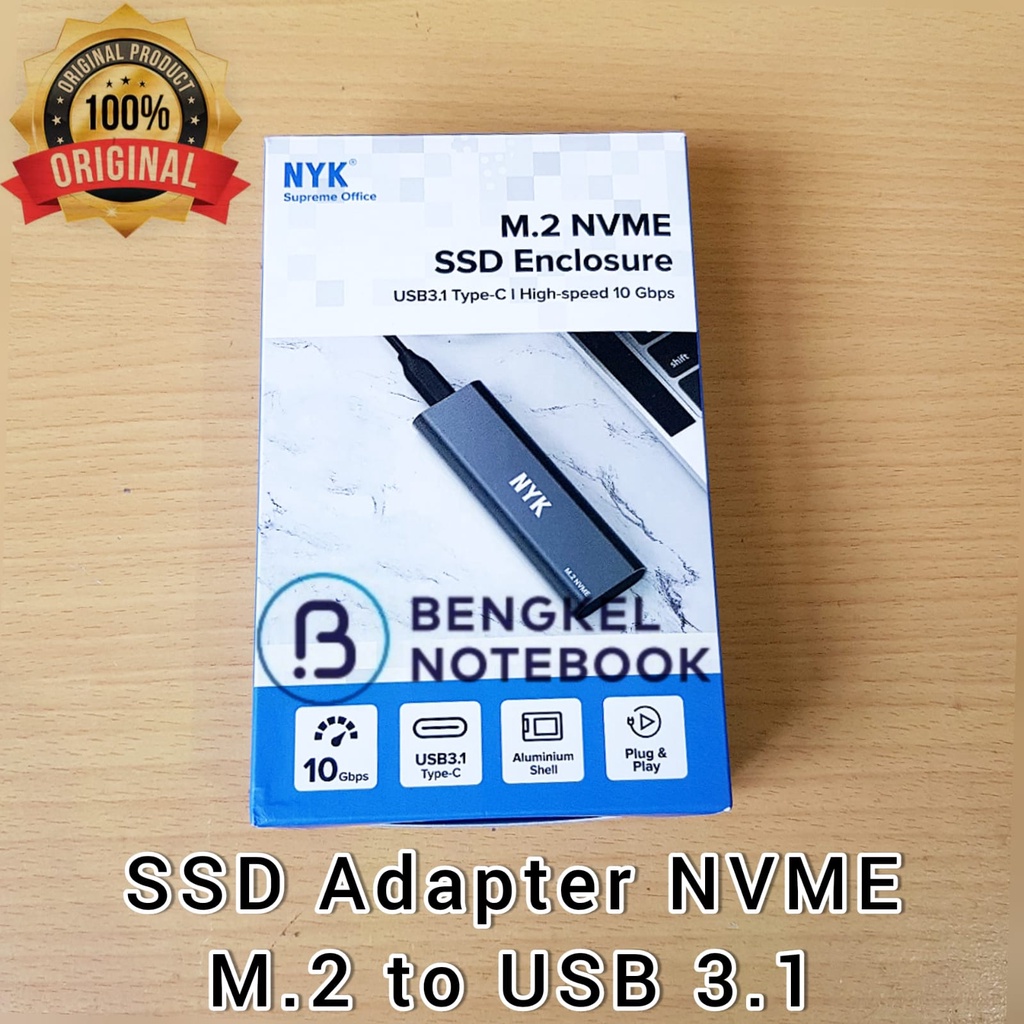 SSD Adapter NVME M.2 to USB 3.1 Type C 10Gbps Aluminium Case NYK