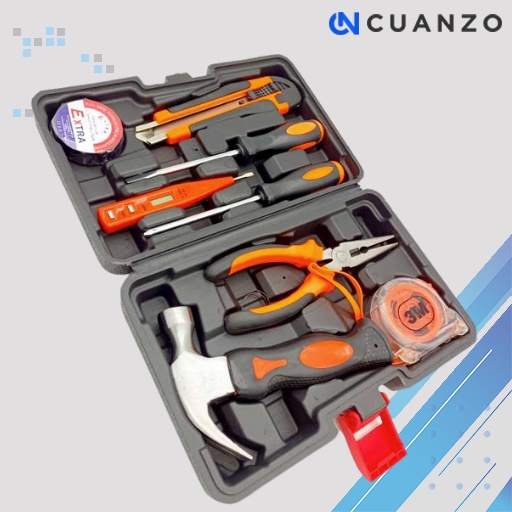 Alat Set Perkakas Tang Palu Obeng Cutter Meteran 8 in 1 / Set Perkakas Rumah Tukang Bangunan Kayu Bengkel Terkiro / Alat Peralatan Tukang Pertukangan Perkakas Bangunan Kayu Listrik Multifungsi Lengkap / Tool Set / Paket Palu Obeng Kembang Pipih Cutter