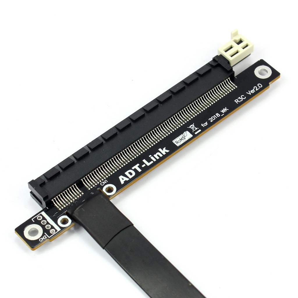 Adt-link Riser PCI-E 3.0 16x Ke x1 PCIe x16 x1 PCI Express Kartu Grafik Mining Dengan Kabel Power R13SC 25cm