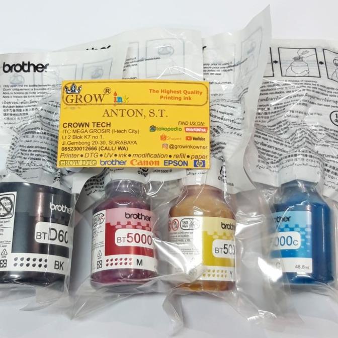 Tinta Brother BT5000 BTD60 T310 T510 T710 ( 100% ori loosepack 1 set)