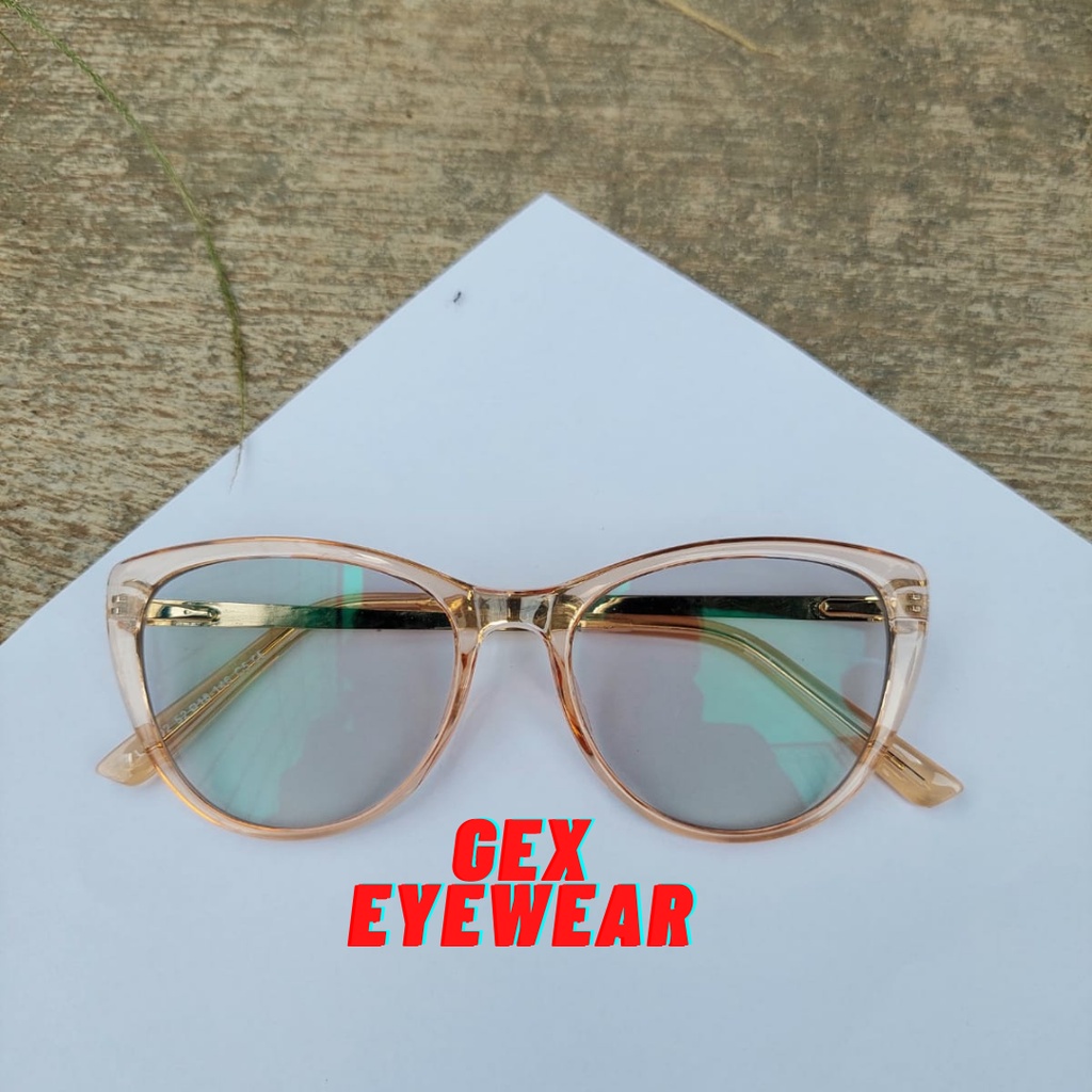 【Replaceable lenses】COD Desain Merek Barat Retro Cat Eye Kacamata Bingkai Wanita LS1002 FREE LENSA PHOTOCROMIC | BLUERAY | BLUECROMIC | MINUS | SILINDER | PROGRESIF