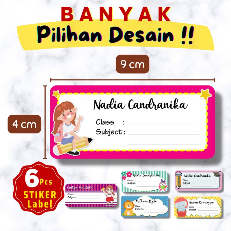 

Stiker Label Nama Buku Pelajaran HVS dan Glossy