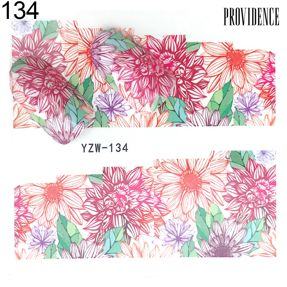 Providence DIY Flower Full Cover Wrap Nail Art Sticker Adhesive Decal Decor Manicure Tool