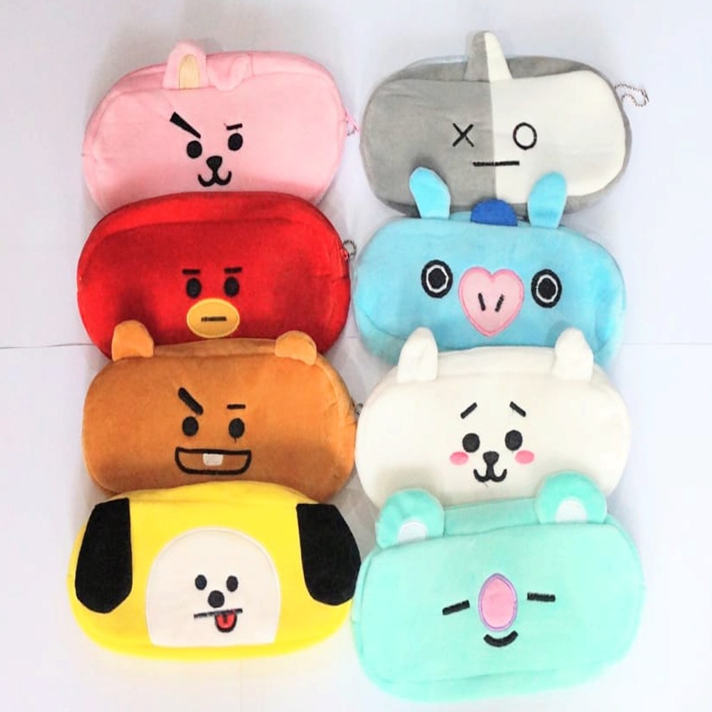 Kotak pensil BT21 kain tempat pensil BT21 BTS tata koya
