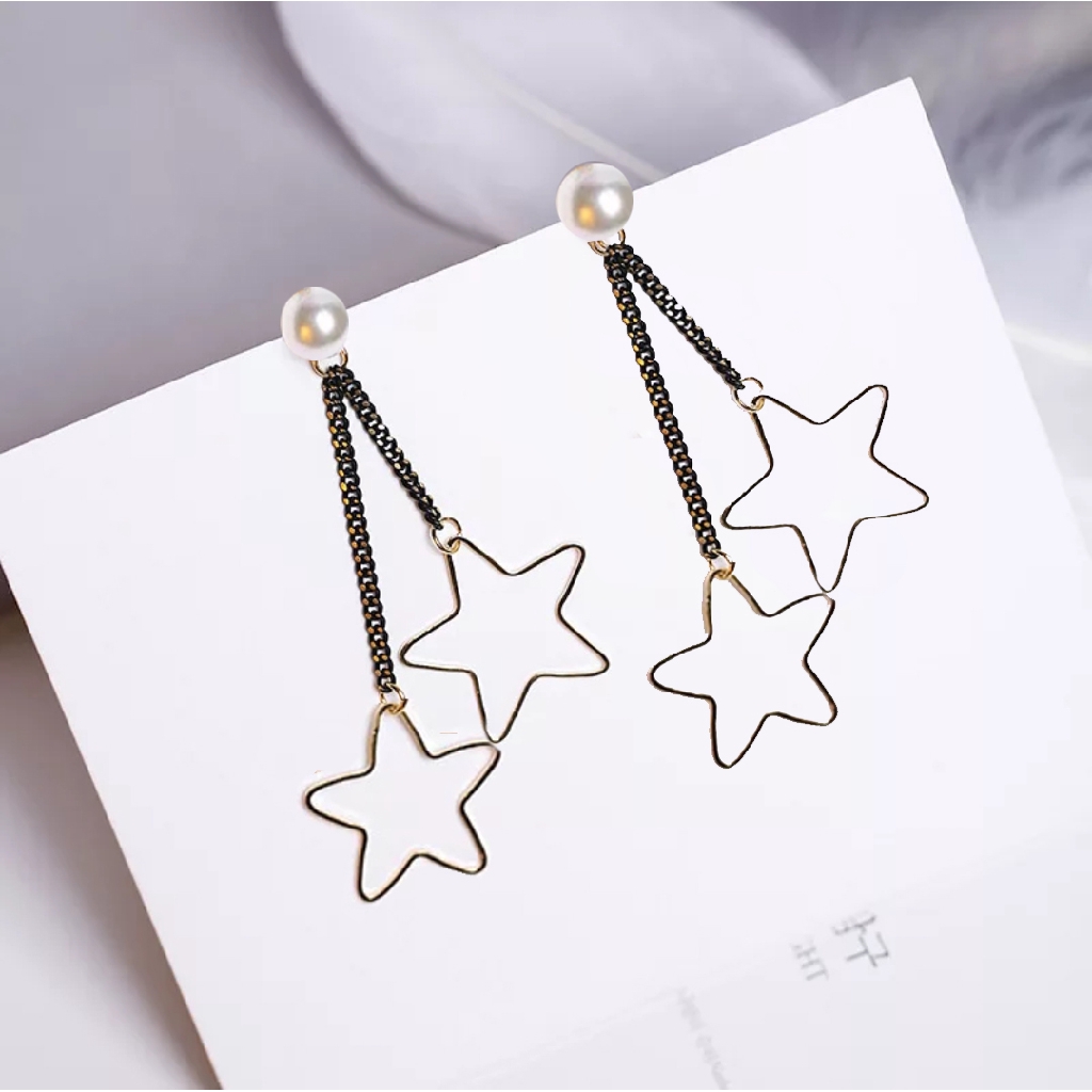 Anting Fashion Wanita Korea Style Double Star 502