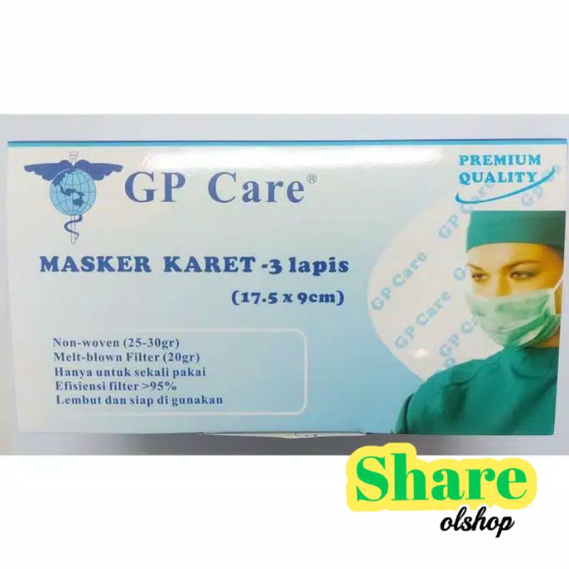 Masker Karet 3 Lapis 3 Ply / Masker Debu Motor / Face Mask Earloop Golden Gloves