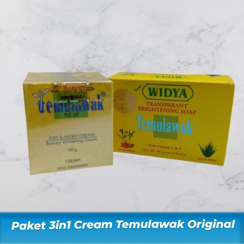 PAKET 3IN1 TEMULAWAK ORI // Cream Dan Sabun