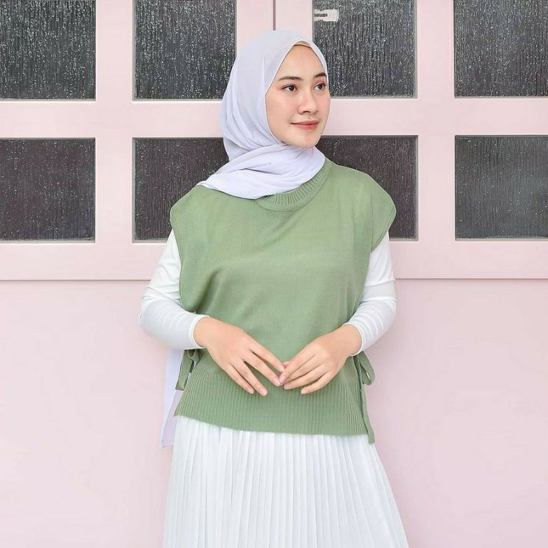 KIRANAOFFICIAL - ( COD ) KAMINARA VEST WANITA RAJUT