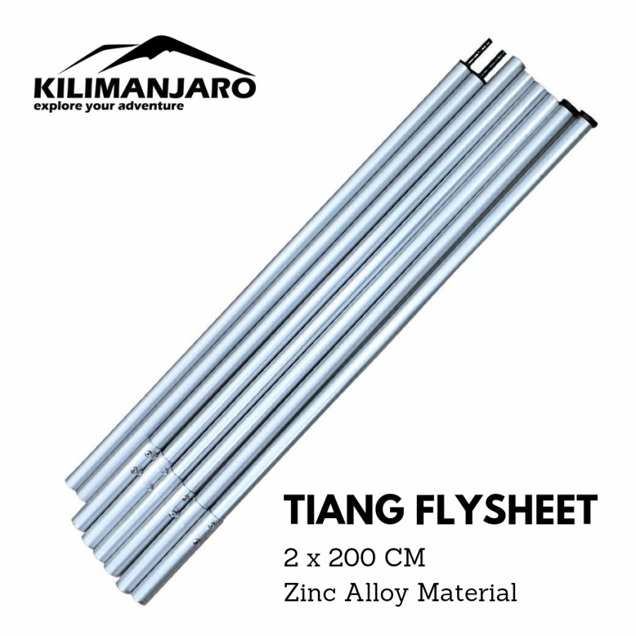 Paket Flysheet 3x4 dan Tiang Pole 2 x 200 cm Lengkap Tali pasak Tenda