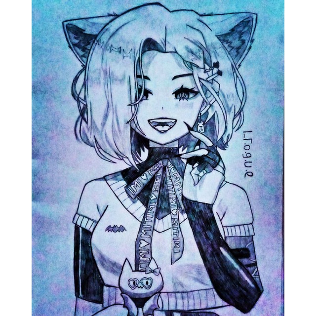 

gambar sketch vtuber indonesia mythia batford new outfit