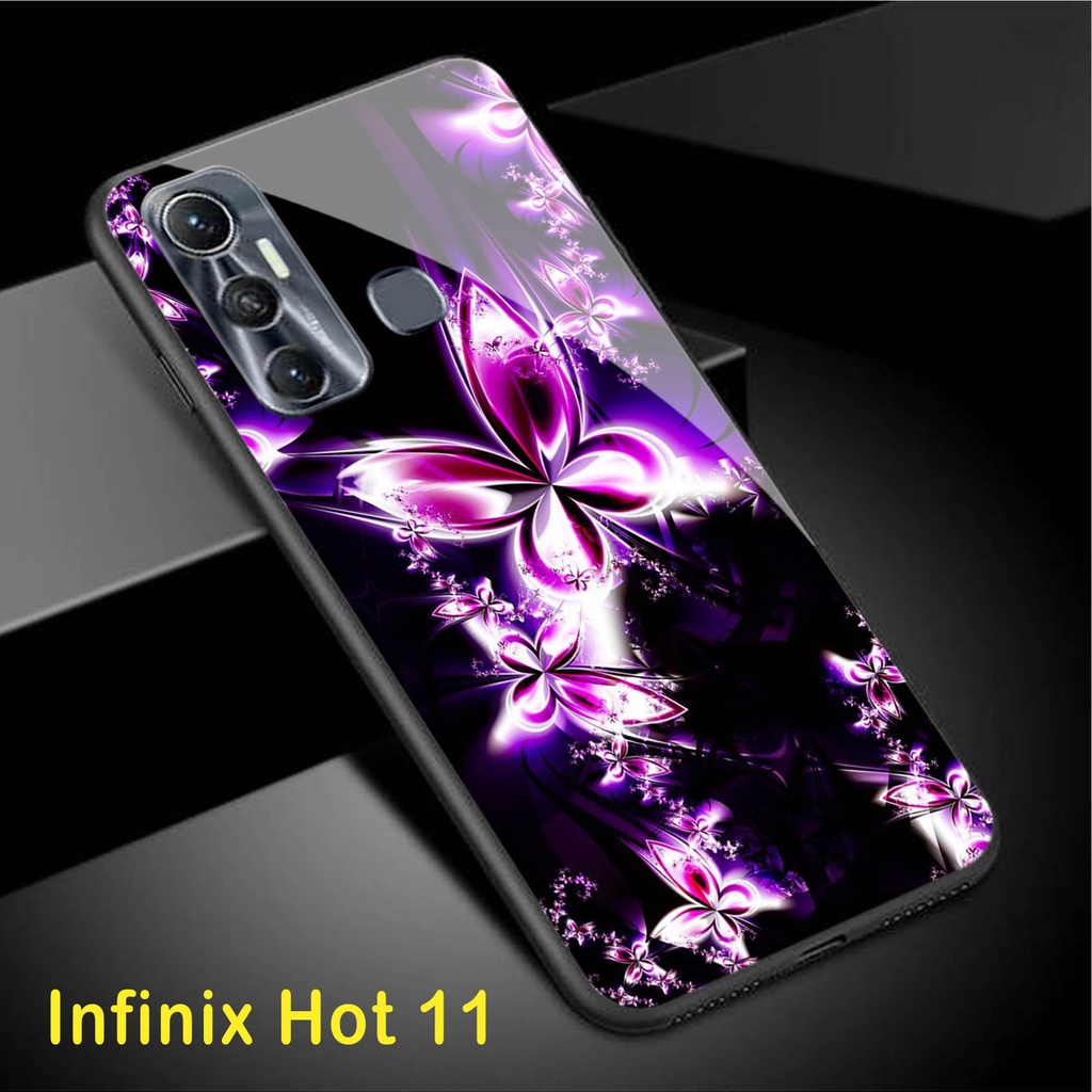 Softcase Glass Kaca Infinix Hot 11 - Casing Hp Infinix Hot 11 - Case Hp Infinix Hot 11 [H05]