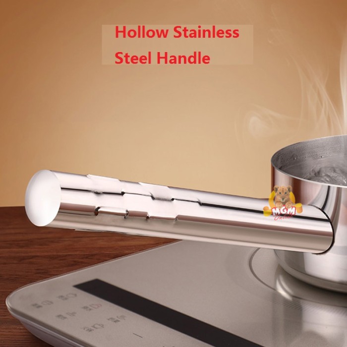 Panci stainless 16cm gagang PANJANG Induksi ready Gayung stainless