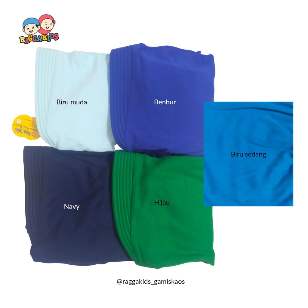 JILBAB ANAK PEREMPUAN BAHAN KAOS VARIAN WARNA BIRU HIJAU (BIRU BENHUR, BIRU MUDA, HIJAU, MINT, NAVY)