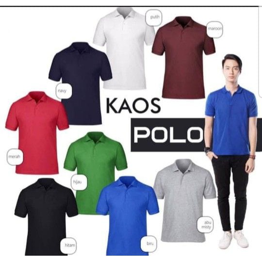  polo  polos  kaos kerah polos  kaos kerah warna  merah 