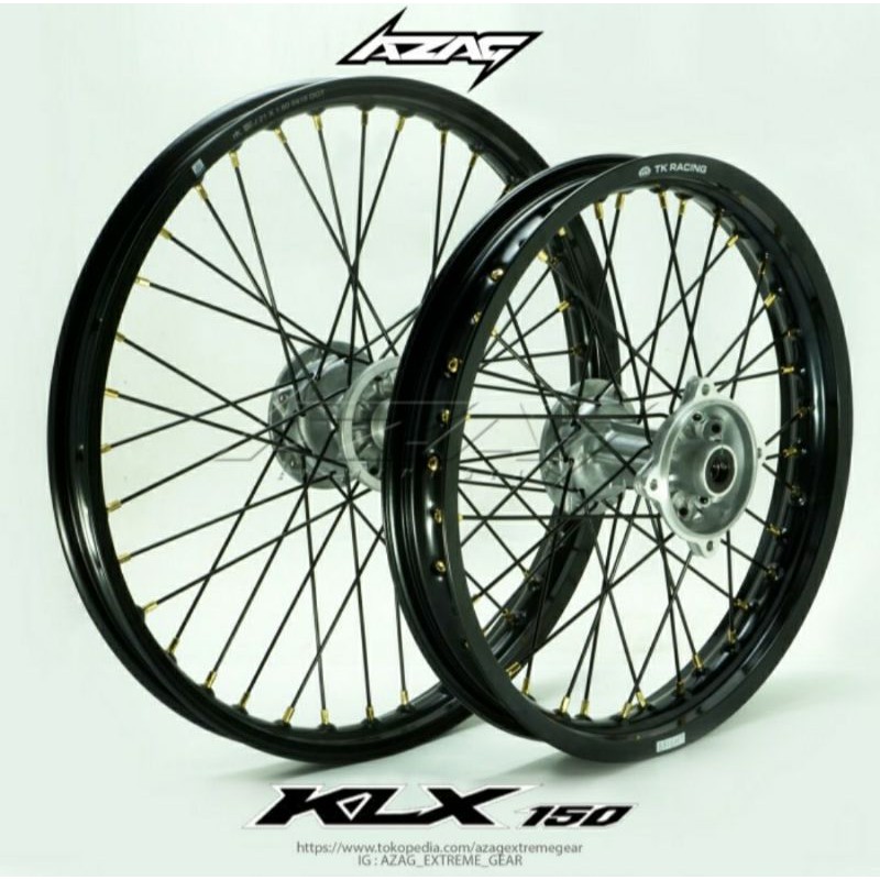 VELG SET KLX DTRACKER 150 GRASSTRACK VELG TK RING 21/18 HOLE 36 DEPAN BELAKANG