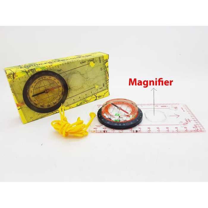

Map Compass pengaris, Map Kompas pengaris liquid filled magnifier