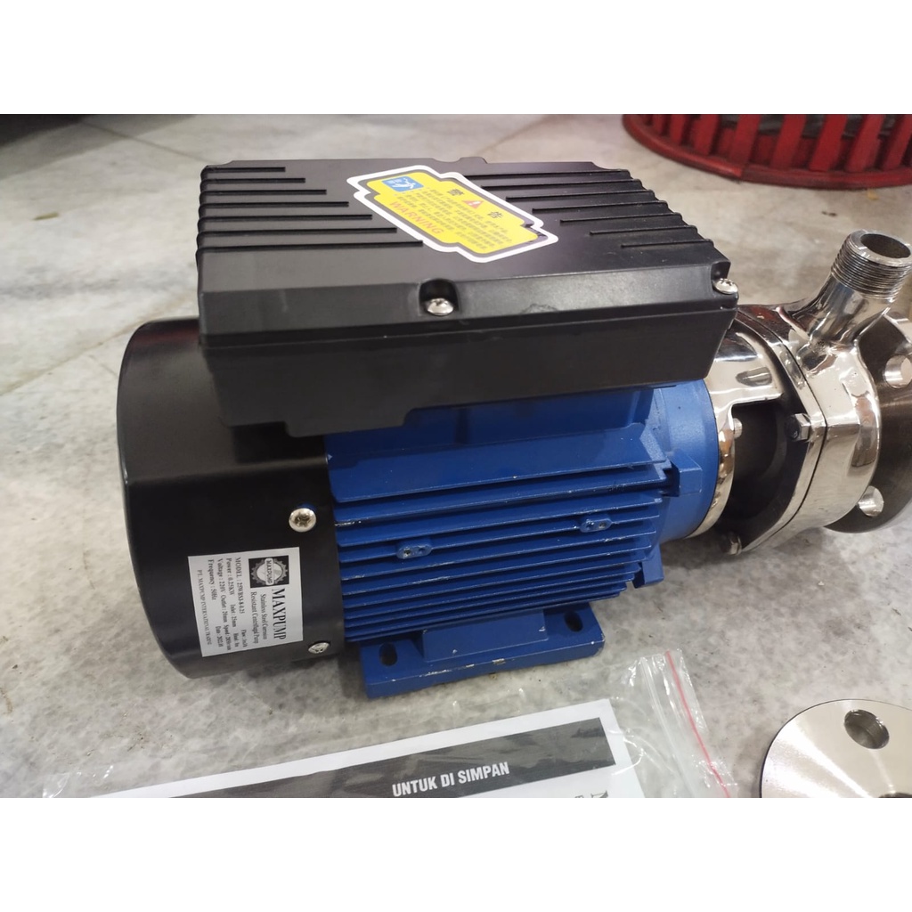 MAXPUMP 50WBS10-18-1.1-220V Pompa kimia 220V chemical pump Max Head 18meter pompa air cairan asam 1100watt  stainless 1.5hp