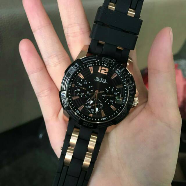 JAM TANGAN PRIA GUESS HITAM W0366G4
