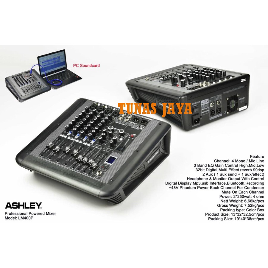 POWER MIXER ASHLEY LM400P ORIGINAL LM-400P LM 400 P 4 CHANNEL