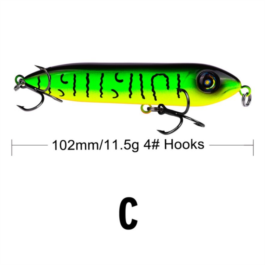 Shengyao 1Pcs Pencil Minnow Umpan Pancing 10.2cm 11.5g BKB Hook Swimbait Fishing Lure Ikan Bass Wobbler BKB Kail Mancing Bait