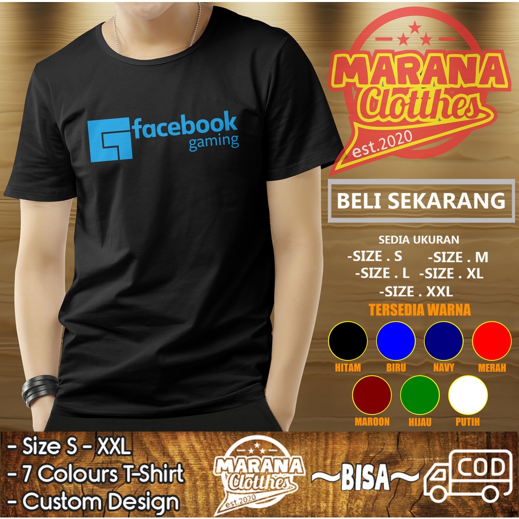 Kaos Facebook Gaming Logo Baju Game