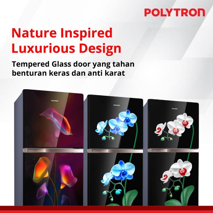 Kulkas POLYTRON Belleza 2 Pintu 240 Liter PRW25MOB / PRW25MOW / PRW25MTR