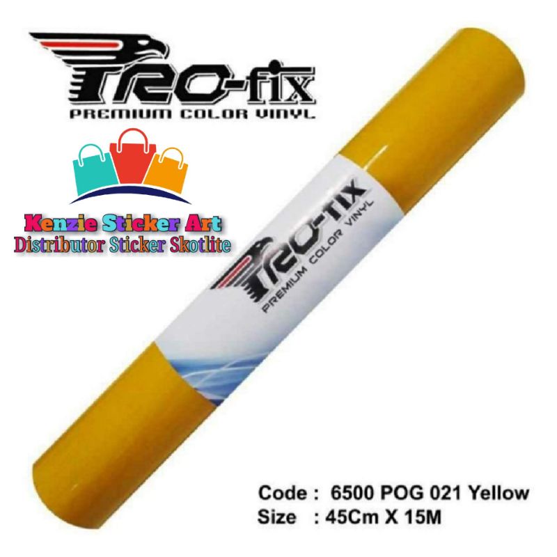 Stiker Skotlet Motor Decal Kuning Pro-fix Glossy Dan Doff/ Skotlet Motor Profix Kuning