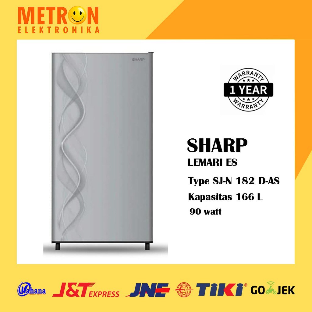 SHARP SJ N 182 D AS / AURORA SILVER KULKAS LEMARI ES 1 PINTU 166 LITER / SJN182DAS