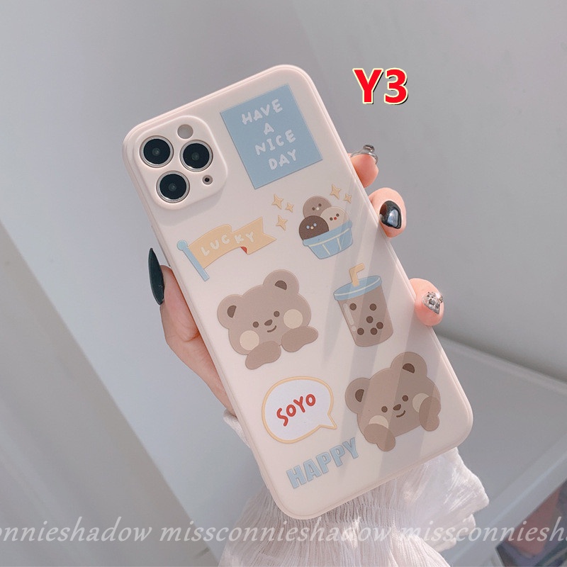 Infinix Hot 10play 11 12play 11 11s 9Play Smart 6plus 4 5 Hot 8 10 9 20 20S Note8 12 2023 G96 10 10 Pro Hot 10t 12i Infinix 12 Cute Milk Tea Bear Soft Case