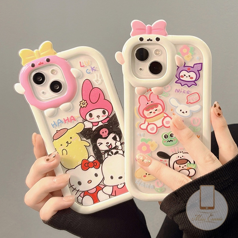 Vivo Y21s Y15s Y35 Y22 Y15A Y33s Y15 Y12i Y20 Y75 Y55 V25 V23E V23 Y16 Y21 Y21T Y91C Y51 Y33T Y12 Y20s G Y11 Y11s Y30 Y91 Bow-knot Monster Lensa Grafiti Lucu Kulomi Kitty Soft Case