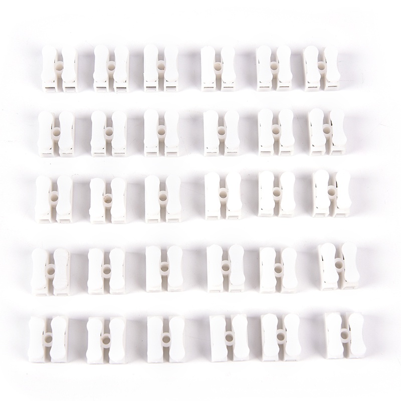 （✔✔❤30pcs Terminal Konektor Kabel 2 Pin Self Locking Warna Putih