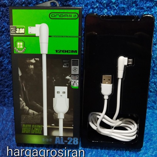 AL-28 ONDA Iphone Kabel Data USB Lighting Fast Charging 3.0A 120cm Quality Trusted Bahan Tebal