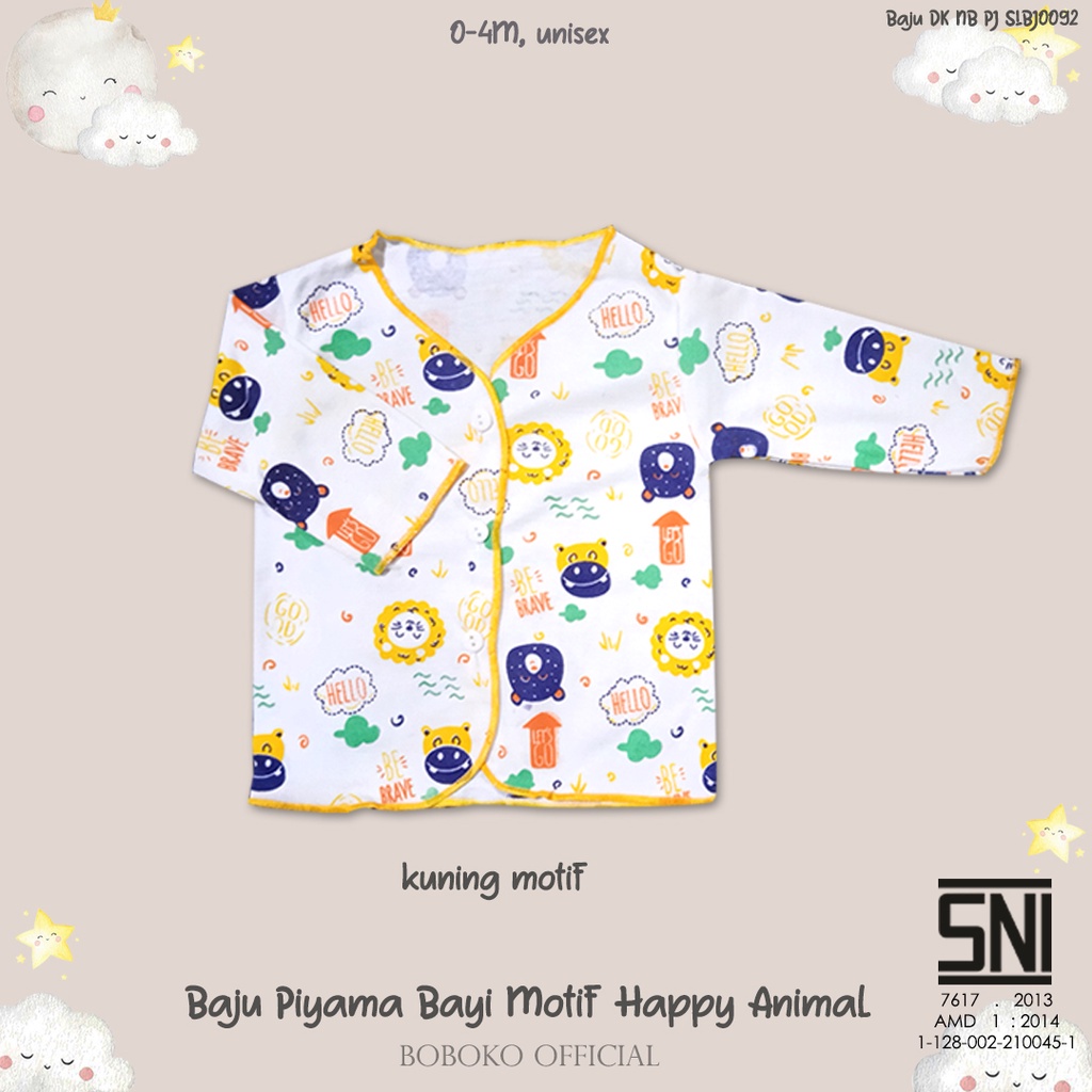 Baju Bayi Piyama Motif Happy Animal 0-3 bulan