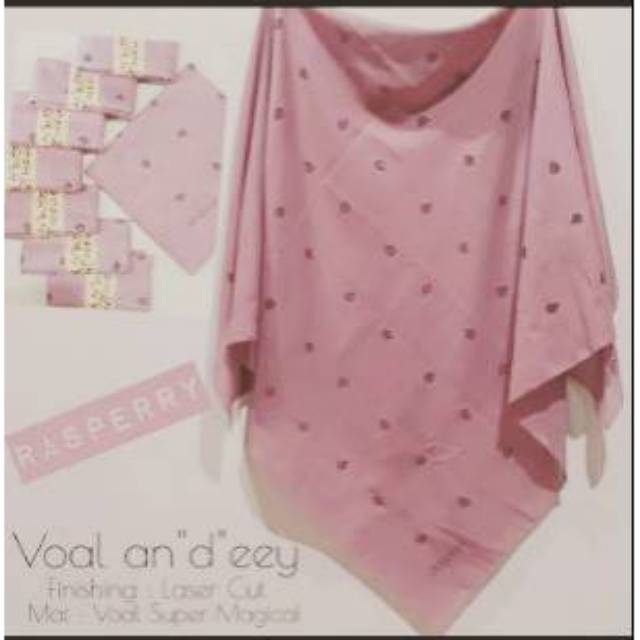 Hijab Deenay Kw (Jahit Tepi) Aksara Pink Baby 115x115