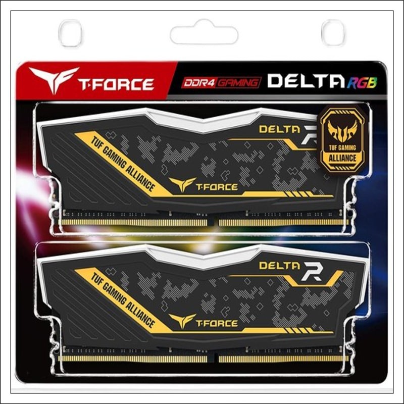 Ram gaming team delta rgb tuf ddr4 32gb 16gbx2 dual channel 2666mhz 1.2v longdimm for pc komputer