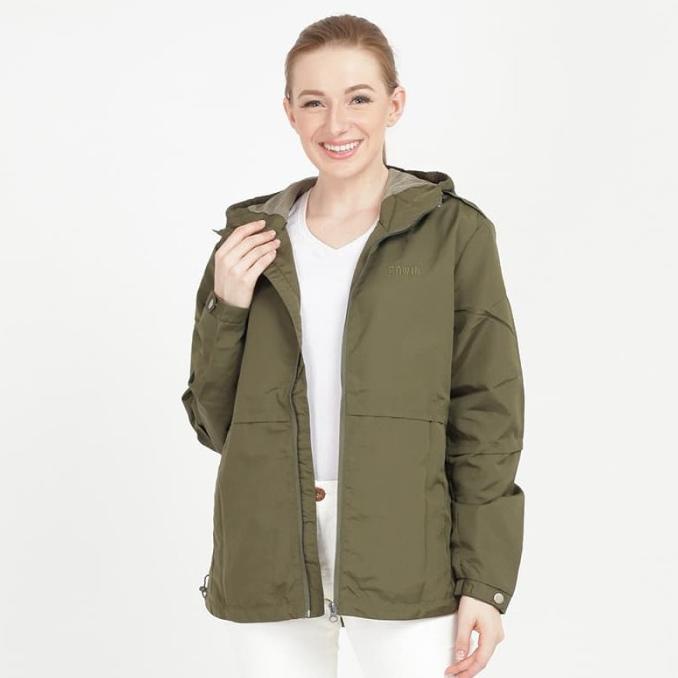 Edwin Jaket Parasut Unisex Darwin Olive Slim Fit Star Seller temurah