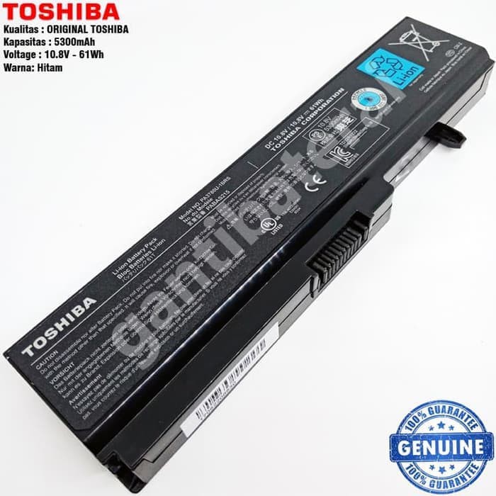 Original Baterai Toshiba Portege T110 T115 T130 T135 T110D PA3780