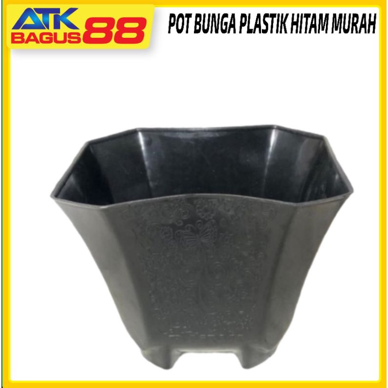 POT BUNGA PLASTIK HITAM MURAH/pcs