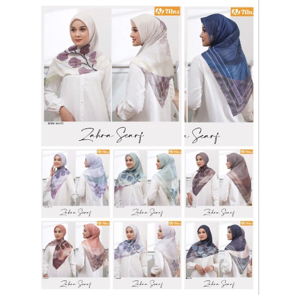 HIjAB SEGIEMPAT MOTIF NIBRAS ZAHRA SCARF