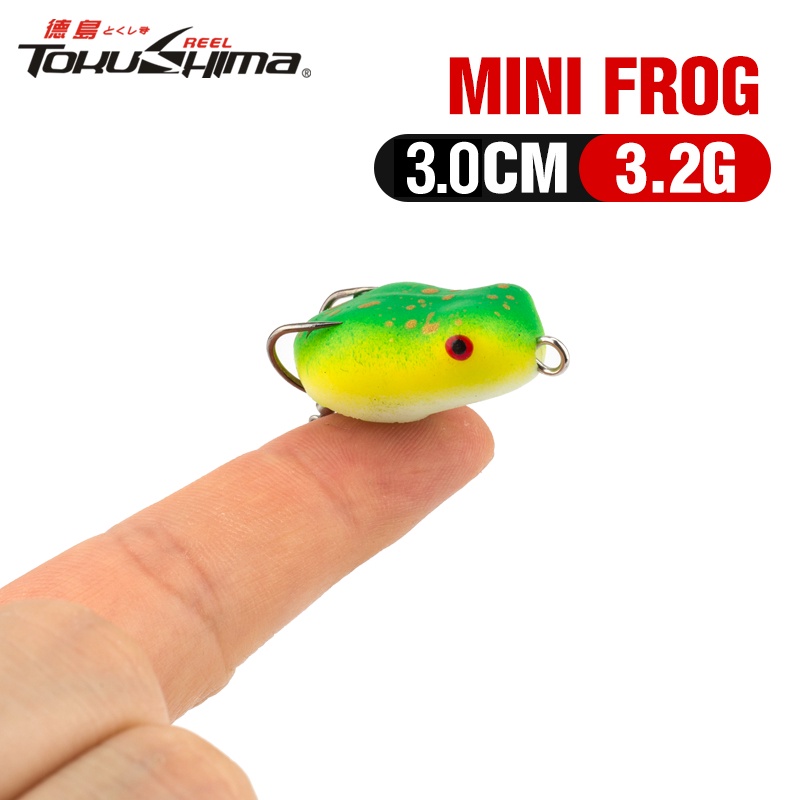 1pc Umpan Pancing Softlure Bentuk Katak Mini 3cm / 3.2g Dengan Kail Ganda 8 Warna