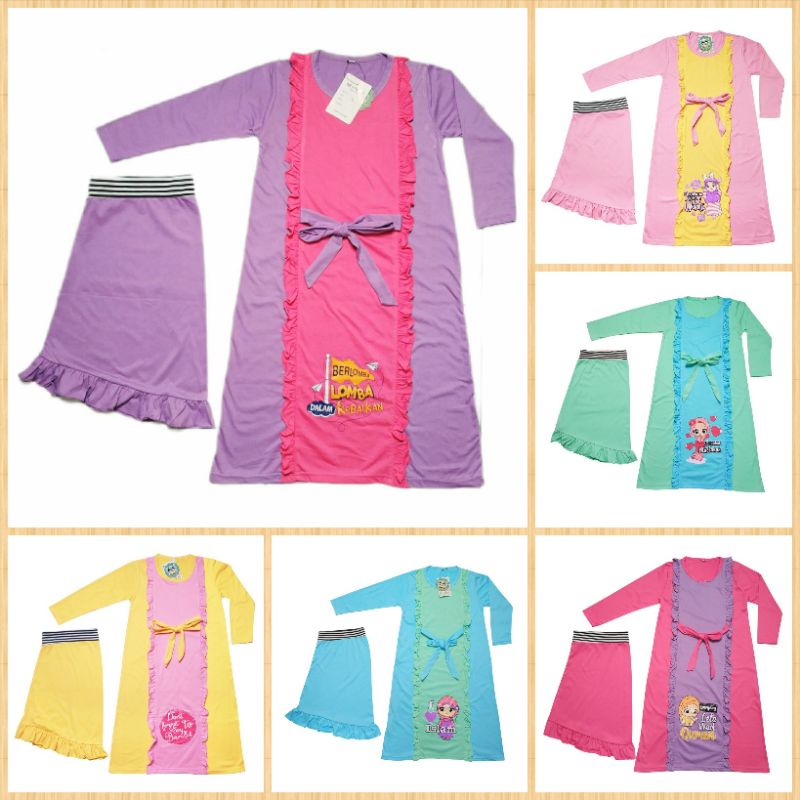 Gamis Anak Perempuan islam -Baju Anak Perempuan Quran  1-9tahun M-VIN