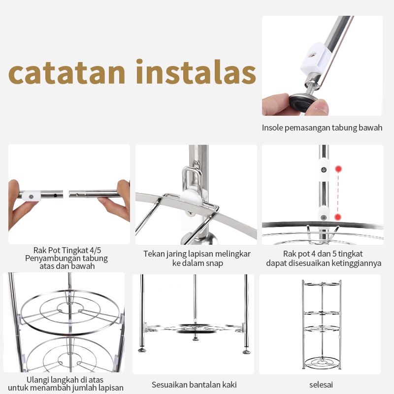 Rak Panci Wajan Multifungsi Rak Dapur Bertingkat Peralatan Dapur Alat Dapur