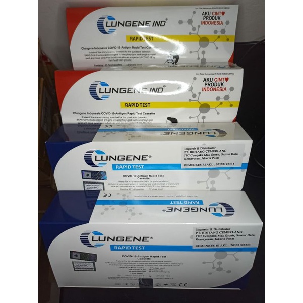 Rapid Test Swab Lungene AKL Biru | Rapid Test Swab CLungene Merah Putih Rapid Tes Antigen Saliva BOX