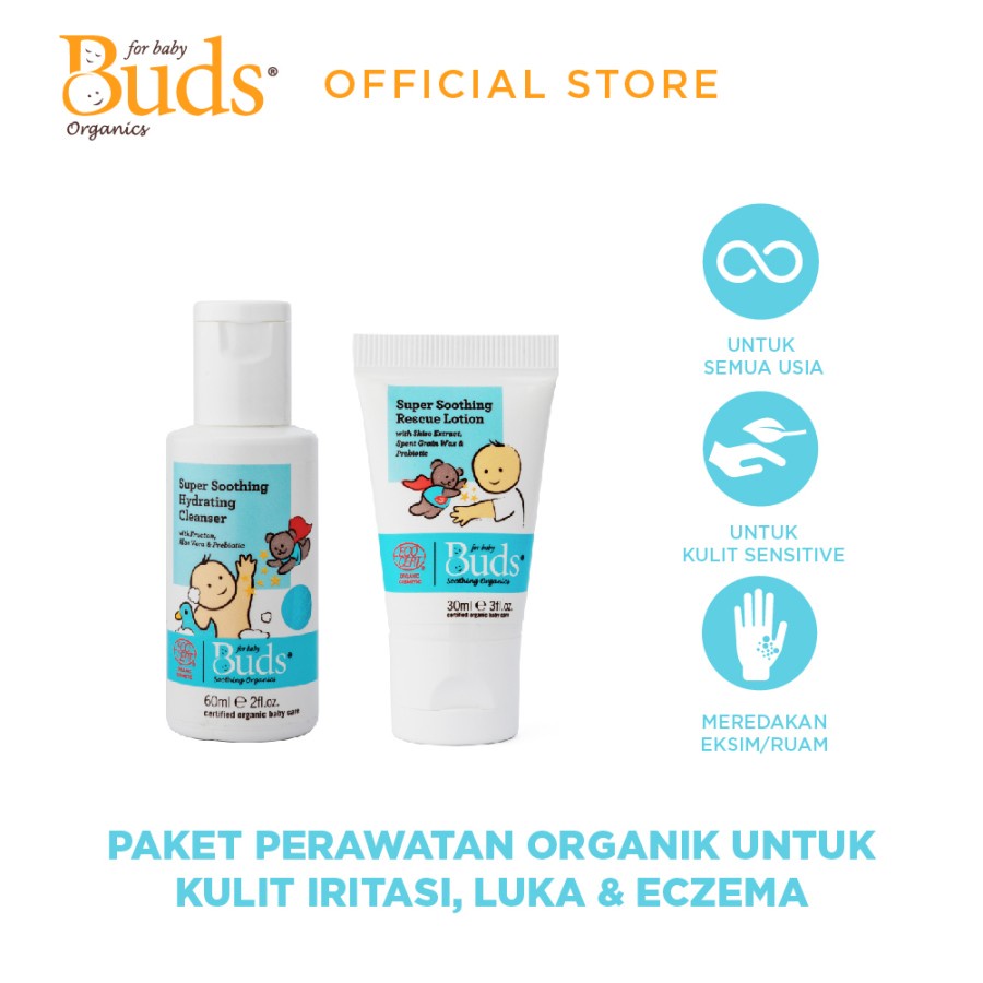 Buds Soothing Organics Eczema Mini Pack | Kulit Sensitif Iritasi