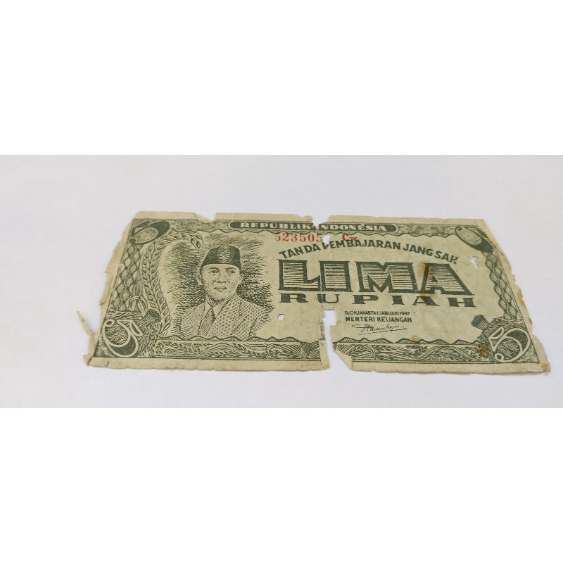 uang Sukarno lima 1947 uang mahar