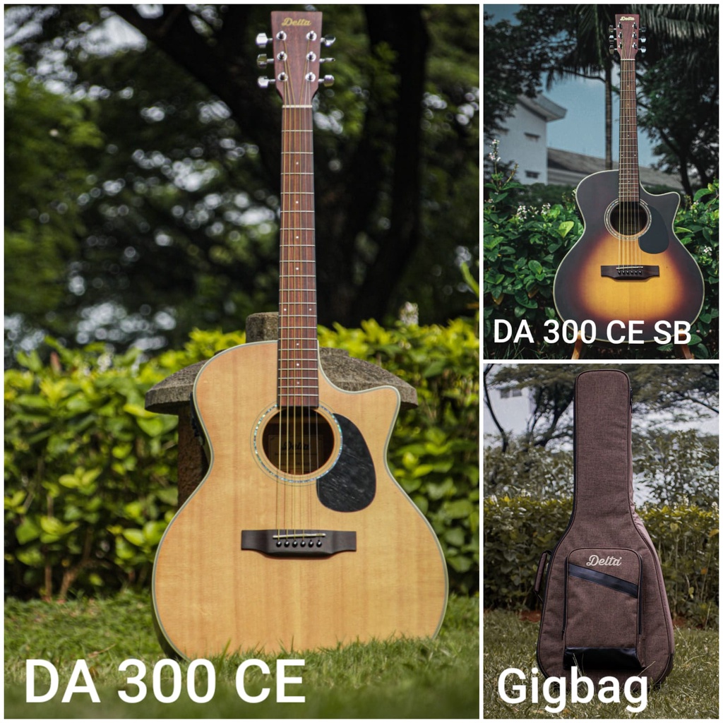 GITAR + GIGBAG DELTA DA300CE SB Solid Top Acoustic Guitar
